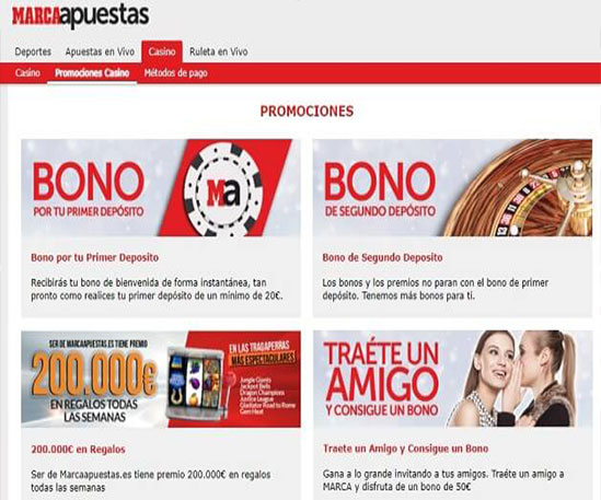 marca apuestas casino promociones