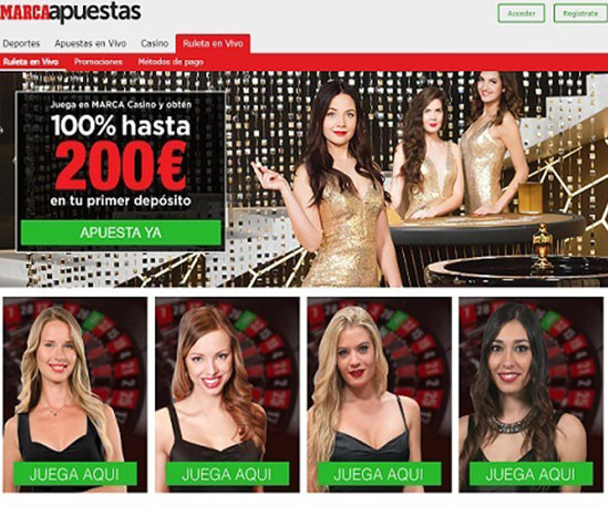 marca apuestas ruleta en vivo