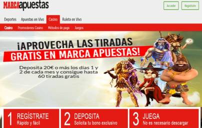 Tiradas gratis por registro en Marca Apuestas